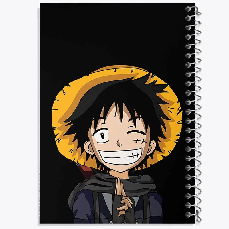 دفتر شطرنجی 50 برگ خندالو طرح لوفی دی مانکی انیمه وان پیس One Piece کد 11423