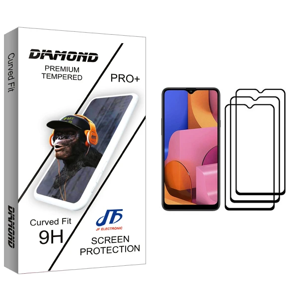 محافظ صفحه نمایش جی اف مدل Diamond glass مناسب برای گوشی موبایل سامسونگ Galaxy A20s بسته سه عددی