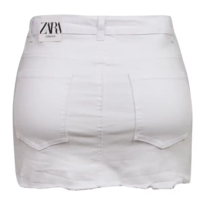 دامن جین زنانه کد 4670-3363 رنگ سفید