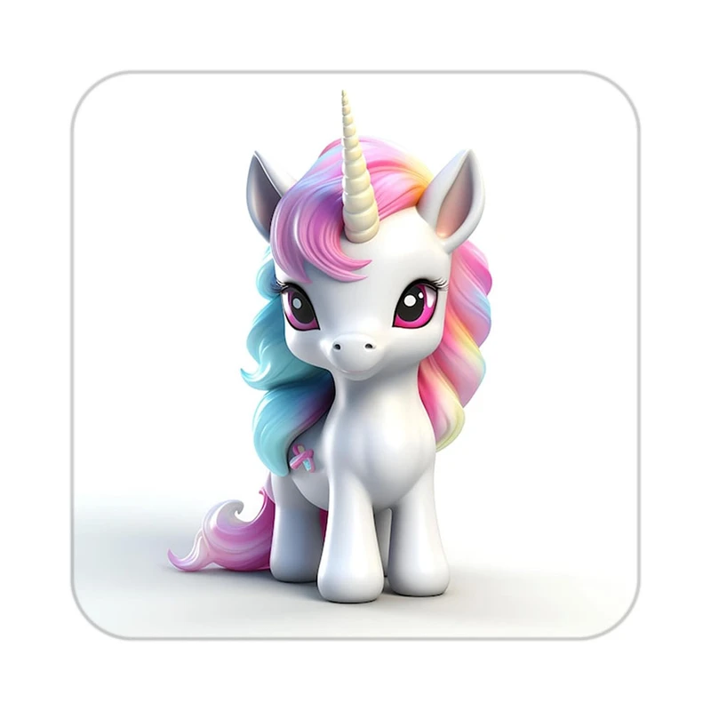 زیر لیوانی کاکتی طرح اسب تک شاخ و یونیکورن مدل mp29175