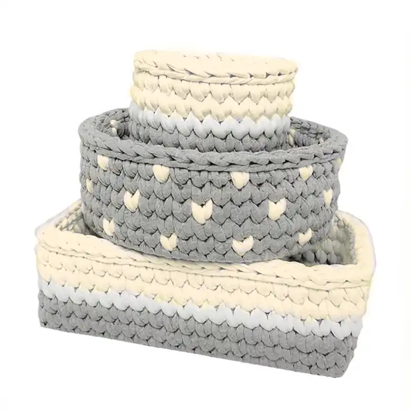 سبد قلاب بافی تریکو طرح سیسمونی کودک کد 3 مجموعه 3 عددی