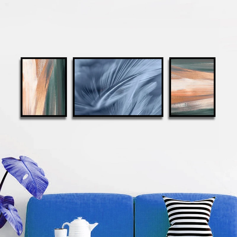 تابلو بکلیت طرح نقاشی مدرن مدل شاین اکلیلی B-1713 مجموعه 3 عددی