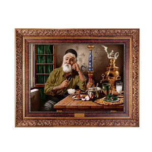 تابلو فرش ماشینی نقش نگار رضوی طرح قهوه چی کد 499KC