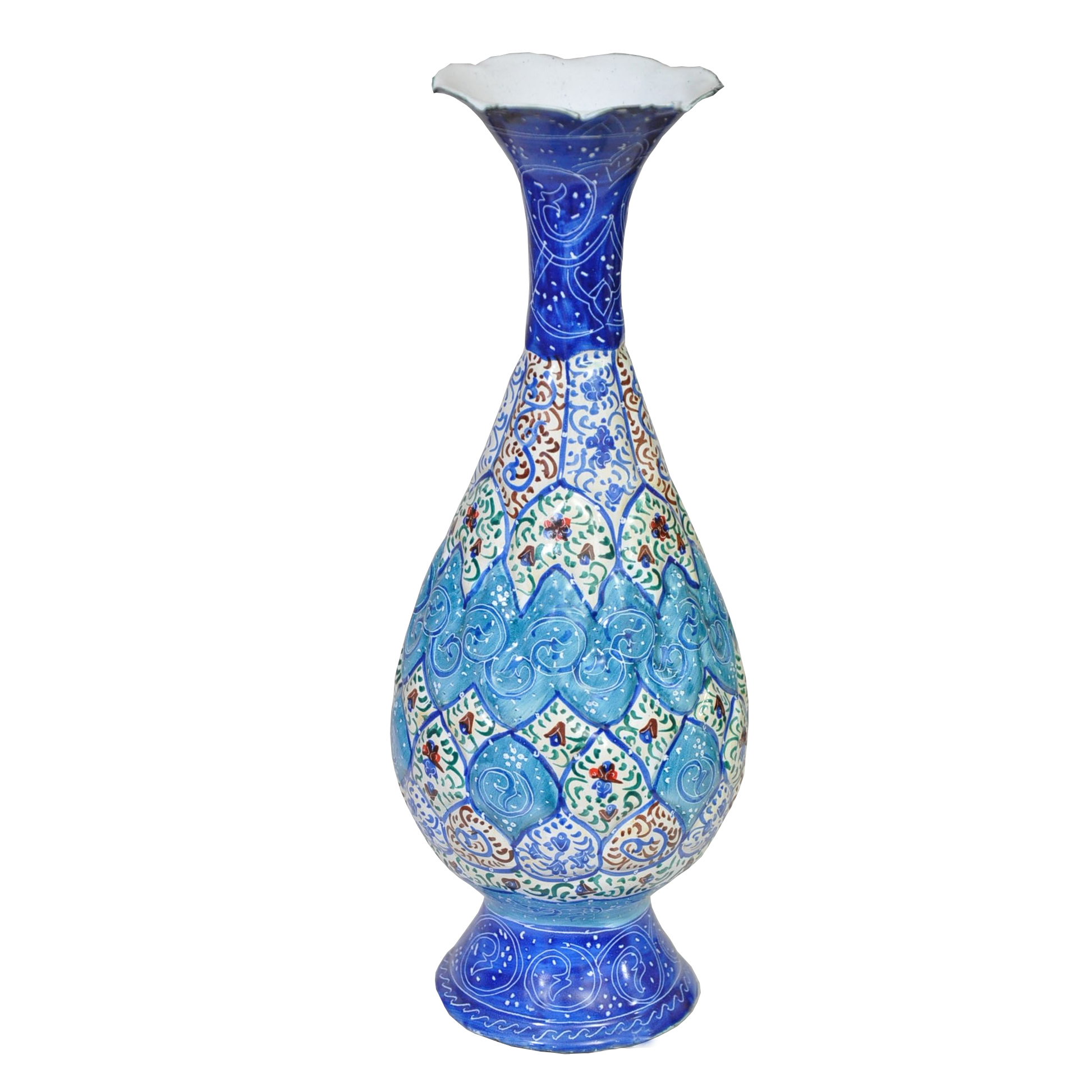 گلدان میناکاری مسی طرح گل کد A 25