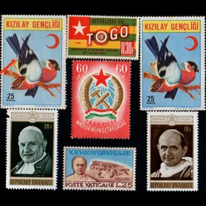 تمبر یادگاری مدل خارجی مجموعه 7 عددی 