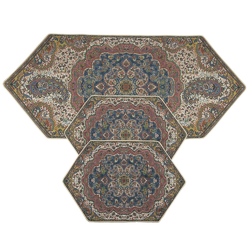 مجموعه رومیزی ترمه رضایی طرح مارال کد 90035