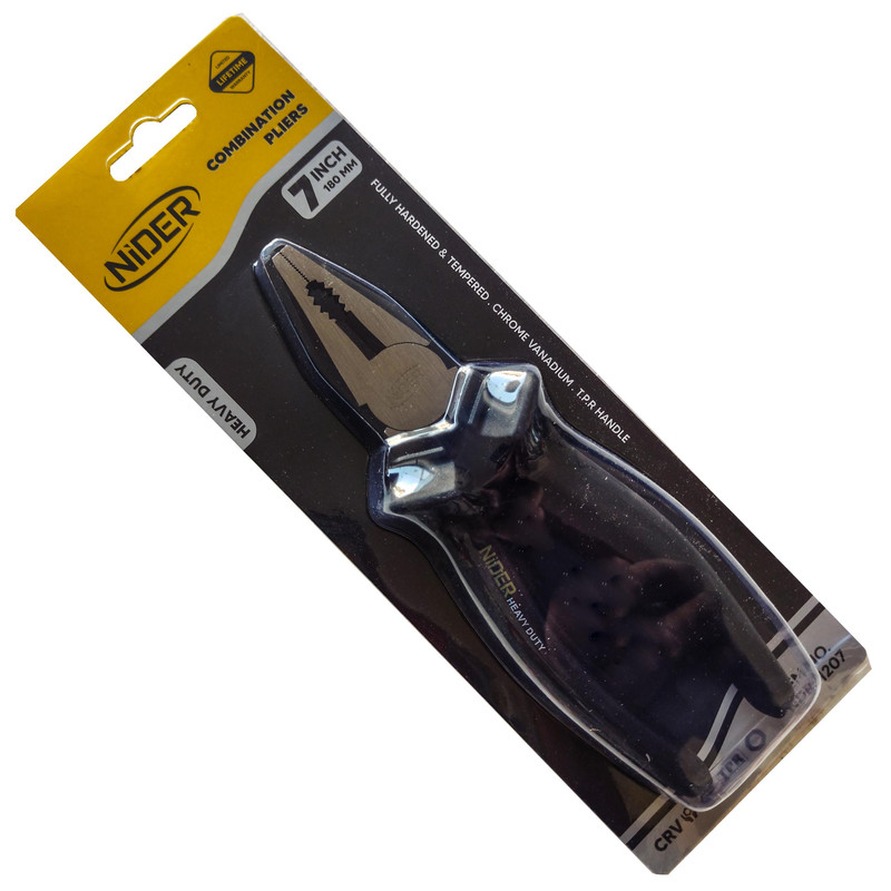 انبر دست و سیم چین و دم باریک نیدر مدل HEAVY DUTY CR-V 08 سایز 8 اینچ مجموعه 3 عددی