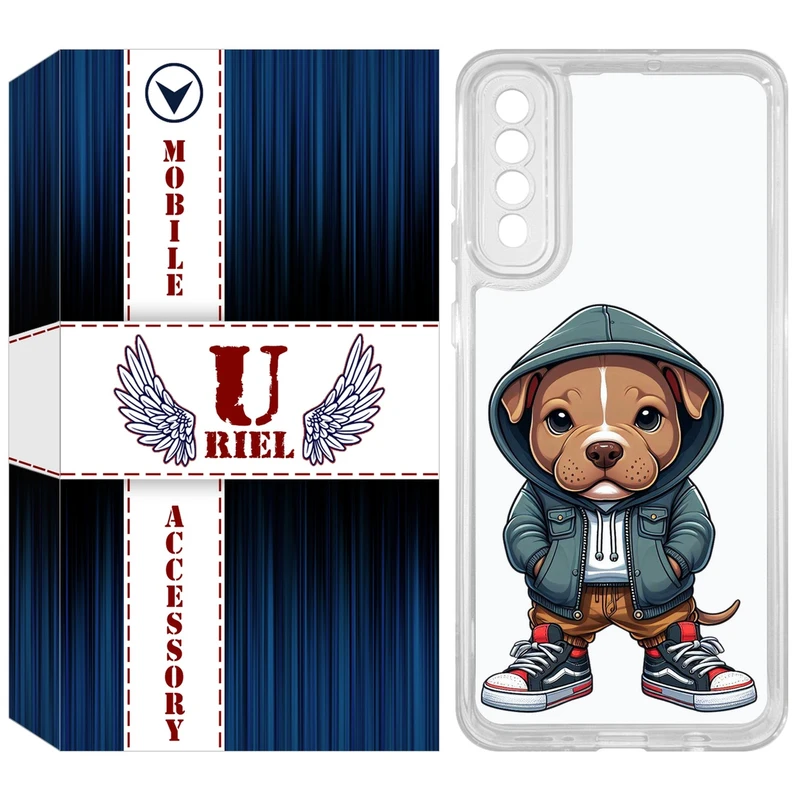 کاور یوریل مدل Clear کد 66 طرح سگ قهوه ای مناسب برای گوشی موبایل سامسونگ Galaxy A50 / A50S / A30S