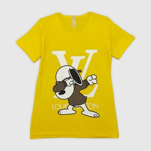 تی شرت آستین کوتاه زنانه مدل 71542 رنگ زرد