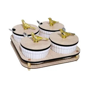 اردور خوری طرح گنجشک کد 1499 مجموعه 4 عددی به همراه استند