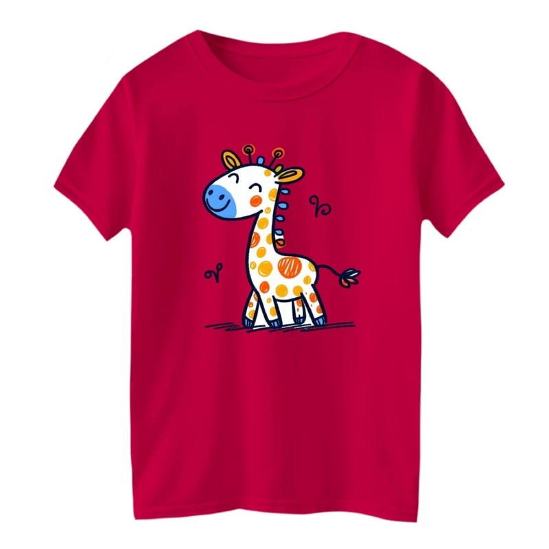 تی شرت آستین کوتاه بچگانه مدل نقاشی زرافه