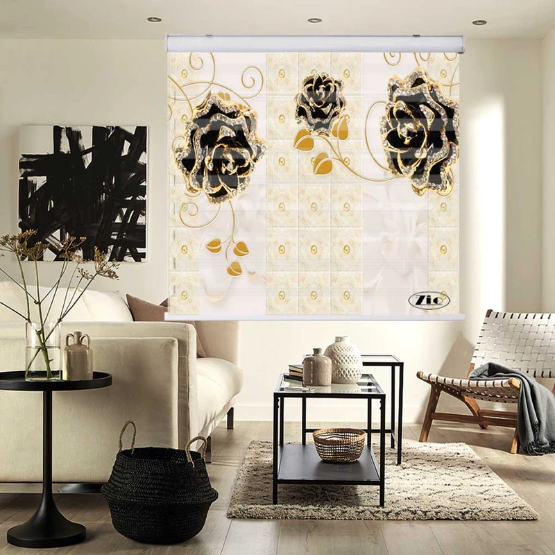 پرده زبرا زیو کد 3D1408 سایز 150x200 سانتی متر