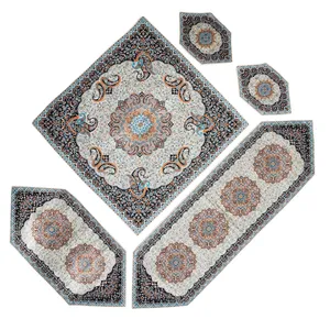 ست 5 تکه رومیزی ترمه یزد طرح ترنج