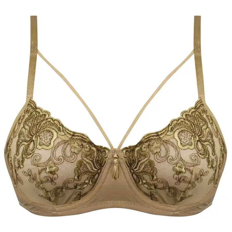 ست شورت و سوتین زنانه کارنا رز مدل گیپور کد 3374 رنگ قهوه ای روشن