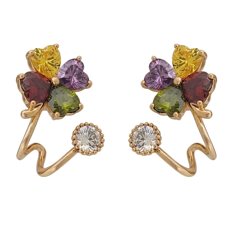 گوشواره میخی زنانه ژوپینگ مدل مولتی کالر کد E6