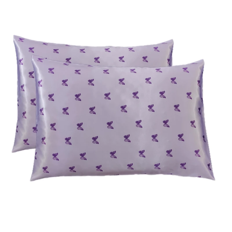 رو بالشی مدل ساتن ابریشم طرح پروانه مجموعه 2 عددی