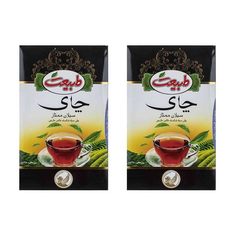 چای سیاه سیلان ممتاز طبیعت مقدار 450 گرم بسته 2 عددی