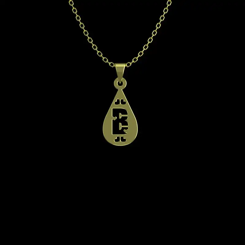 گردنبند طلا 18 عیار زنانه مدوپد مدل حرف B کد GBA10167 به همراه باکس گل رز جاویدان