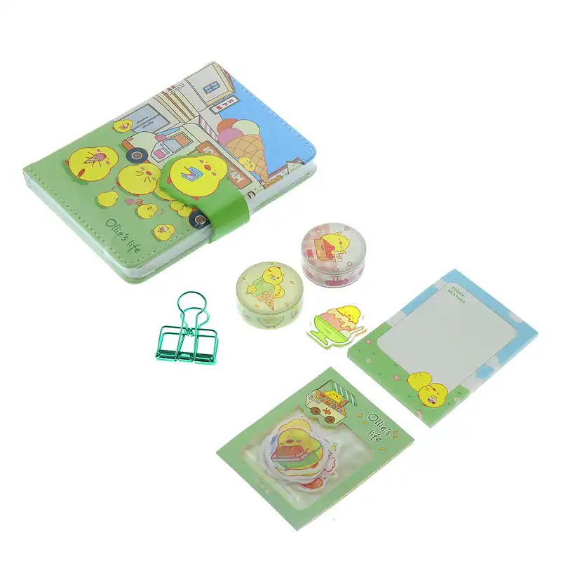 بسته لوازم تحریر مدل فانتزی طرح جوجه بسته 7 عددی