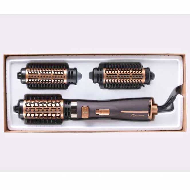 سشوار برس‌دار چرخشی حرفه‌ای انزو مدل EN-743، موتور DC با توان مصرفی 1500 وات، دارای قابلیت تعویض سری، باد سرد، با حالت صاف‌کننده و حجم‌دهنده، وزن 700 گرم، تنظیم حرارت 2 حالته و کنترل سرعت 2 حالته، به همراه 2 سری برس‌دار -  - 11