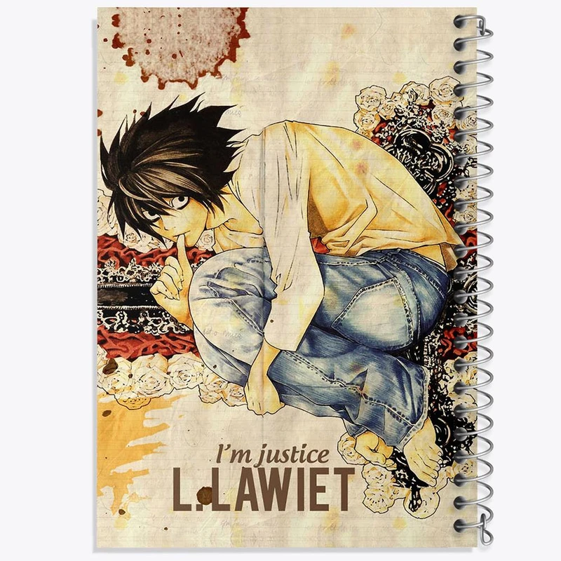 دفتر شطرنجی 50 برگ خندالو طرح ال لاولیت انیمه دفترچه مرگ Death Note کد 11298