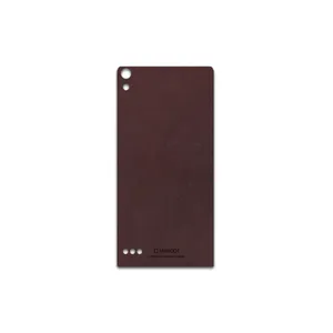 MAHOOT Matte-Dark-Brown-Leather Cover Sticker for Huawei Ascend P6