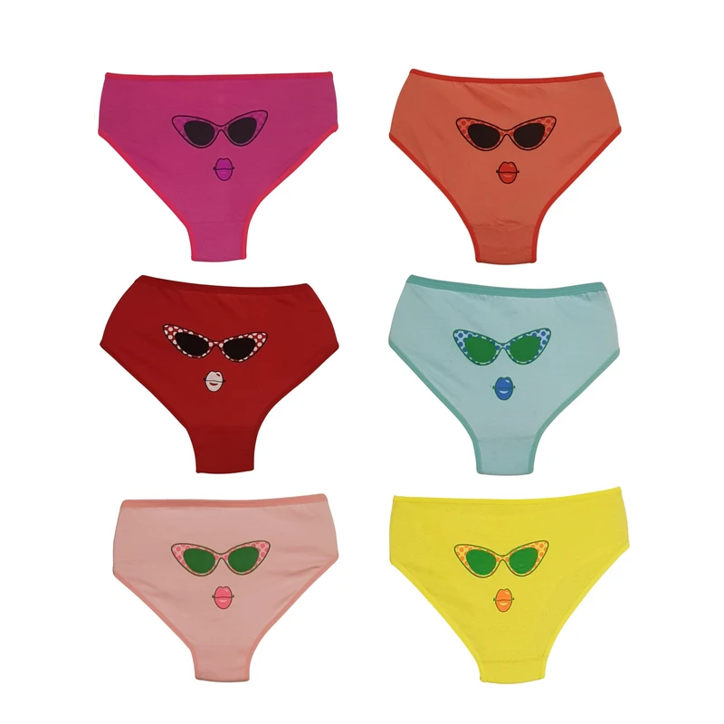 شورت زنانه مدل نخ پنبه چاپی کد 14 مجموعه 6 عددی