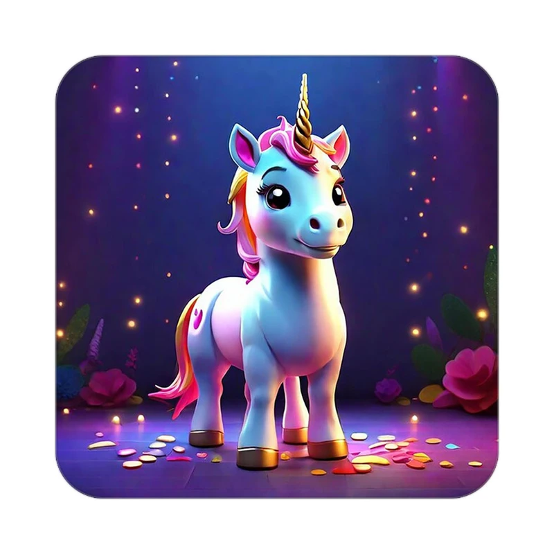 زیر لیوانی کاکتی طرح اسب تک شاخ و یونیکورن مدل mp30813