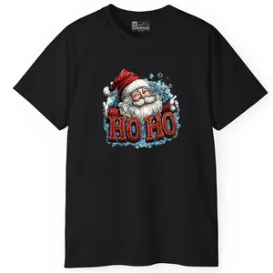 تی شرت آستین کوتاه مردانه پاد آفرین مدل کریسمس طرح بابانوئل کد PT083