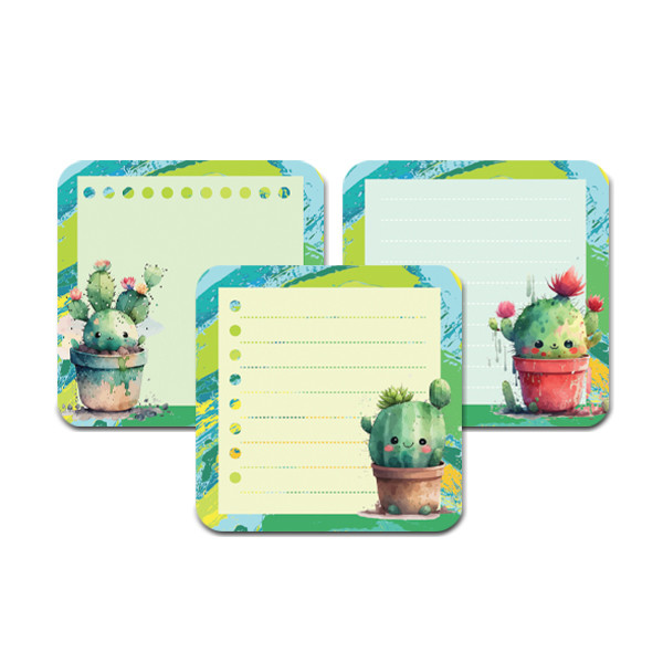 مگنت یخچال لاژید مدل یادداشت روزانه طرح کاکتوس مجموعه 3 عددی