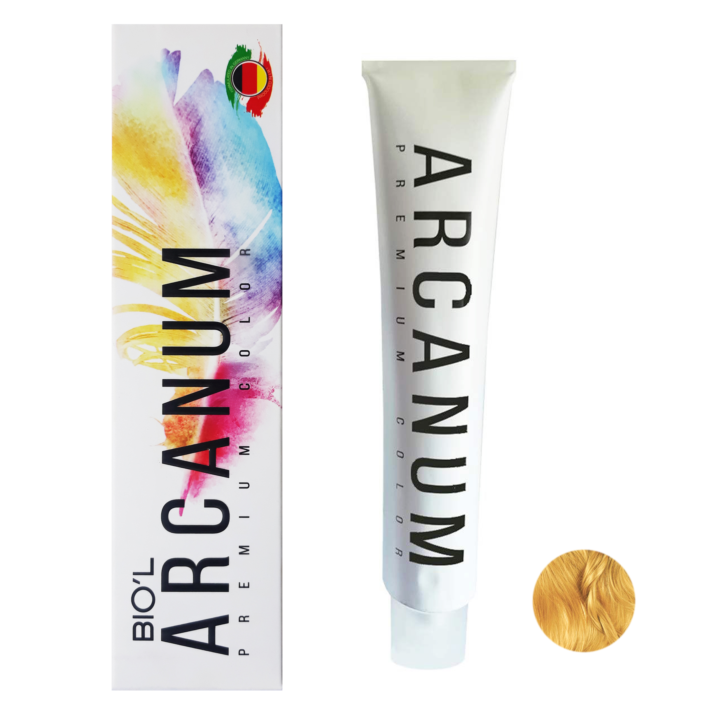 رنگ مو بیول مدل Arcanum شماره 9.34 حجم 120 میلی لیتر رنگ بلوند عسلی خیلی روشن
