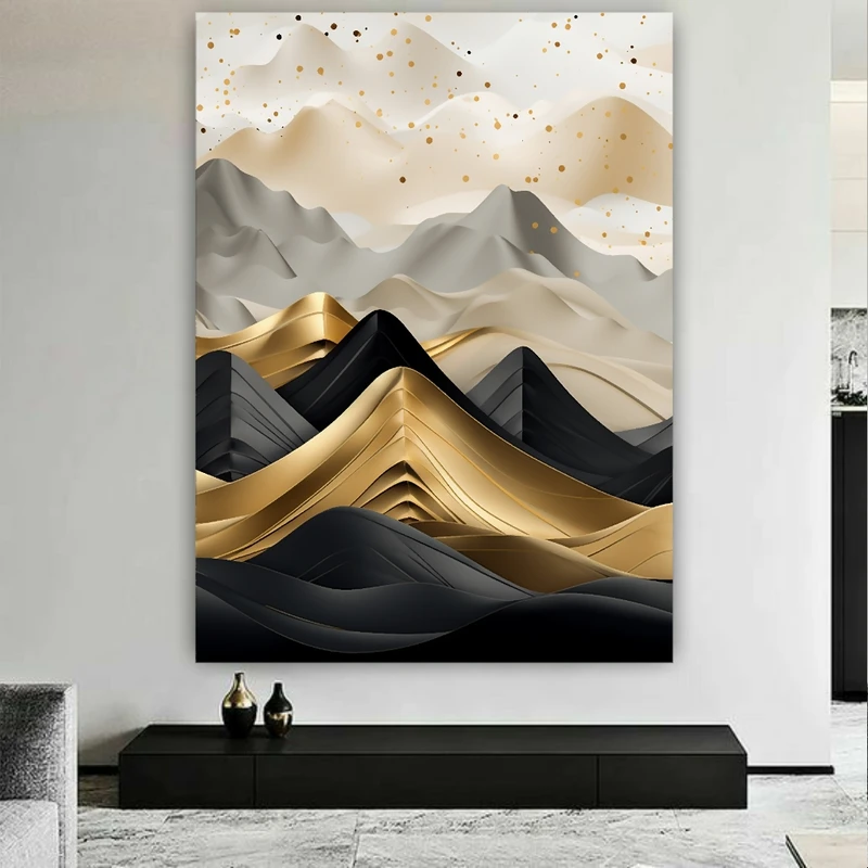 تابلو بوم طرح مخمل نقاشی انتزاعی کوهستان کد BK23069