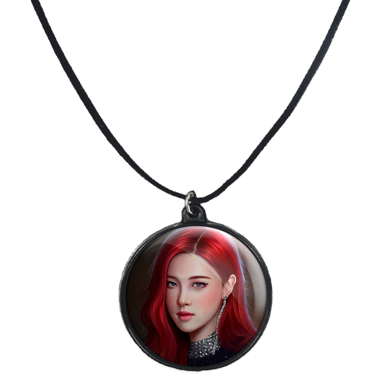 گردنبند پرمانه طرح بلک پینک کد pmb.6960 مدل دو طرفه