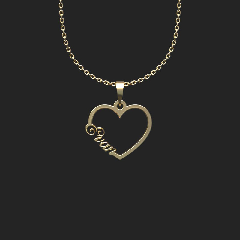 گردنبند طلا 18 عیار زنانه مدوپد مدل اسم اوان evan کد HE2-1-1067