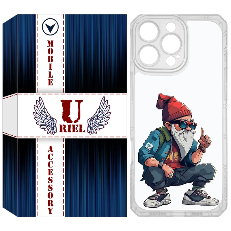 کاور یوریل مدل Clear کد 48 طرح پیرمرد مناسب برای گوشی موبایل اپل iPhone 16 Pro Max