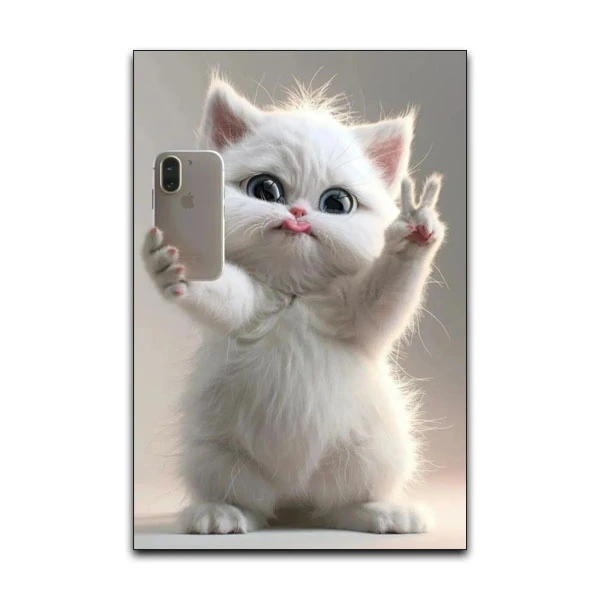 تابلو شاسی گوفی مدل گربه گوگولی کیوت و بامزه طرح پت و حیوانات Cute Cat کد SELFI22