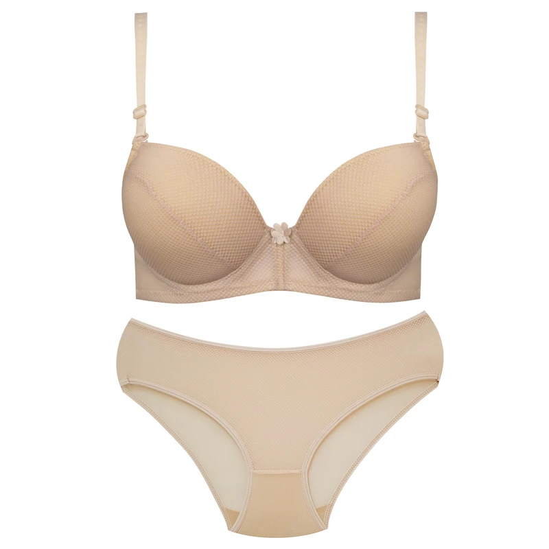 ست شورت و سوتین زنانه لنا مدل فنردار بند متحرک کاپ اسفنجی کد 4961