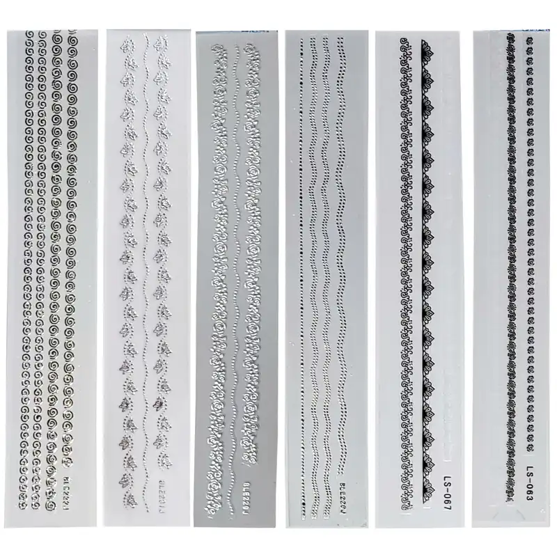 استیکر طراحی ناخن مدل نواری مجموعه 6 عددی