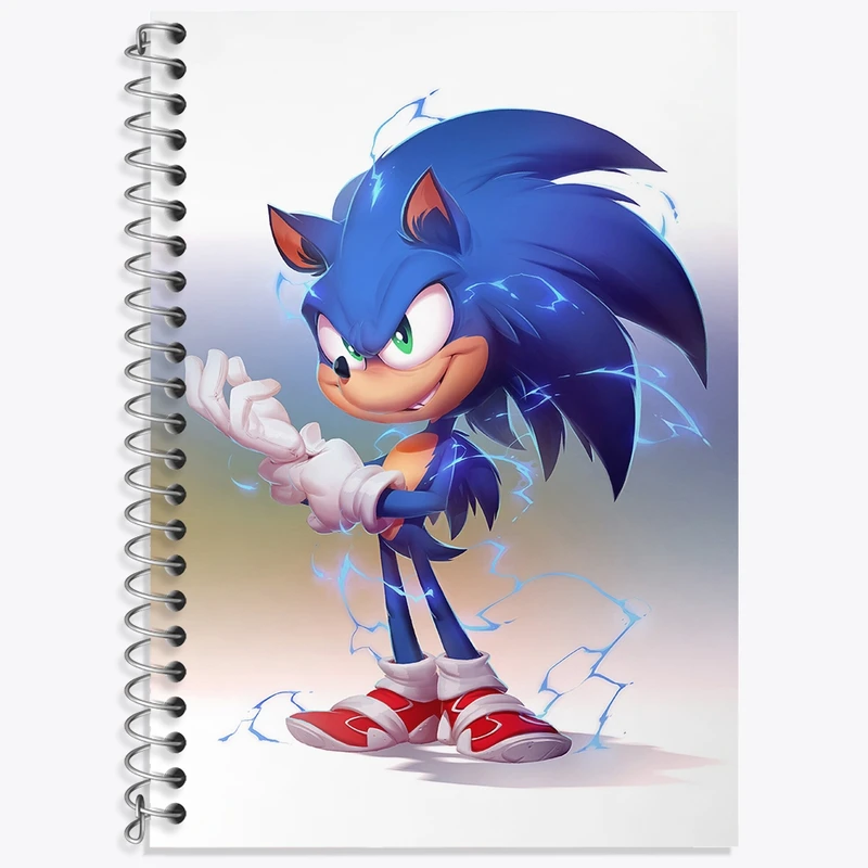 دفتر زبان 50 برگ خندالو مدل دو خط طرح سونیک (Sonic) کد 37024