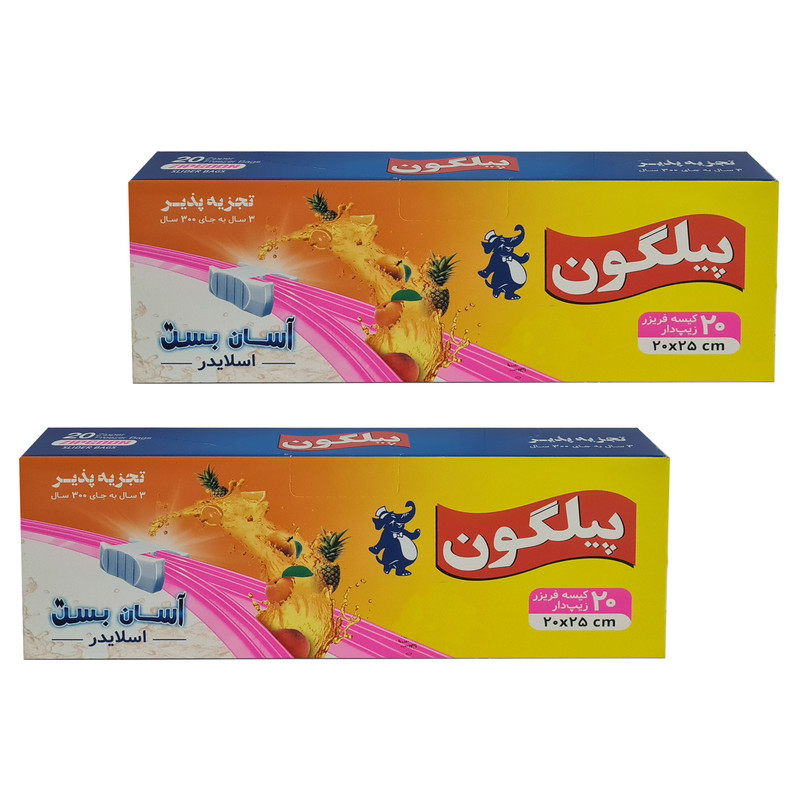 کیسه اسلایدر پیلگون مدل آسان بست بسته 2 عددی