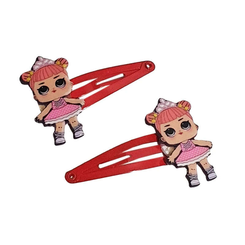 گیره مو دخترانه طرح عروسکی کد Mhr-416 بسته دو عددی