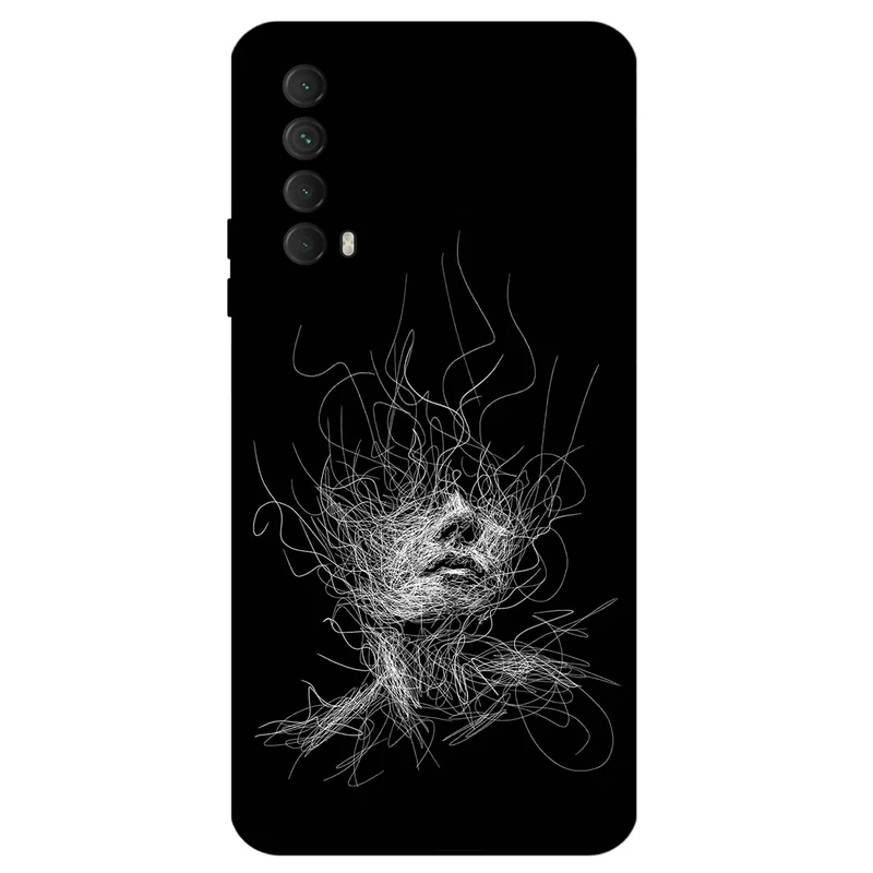 کاور مگافون طرح اسکچ صورت مدل 7423 مناسب برای گوشی موبایل هوآوی Y7A 2020 / P Smart 2021