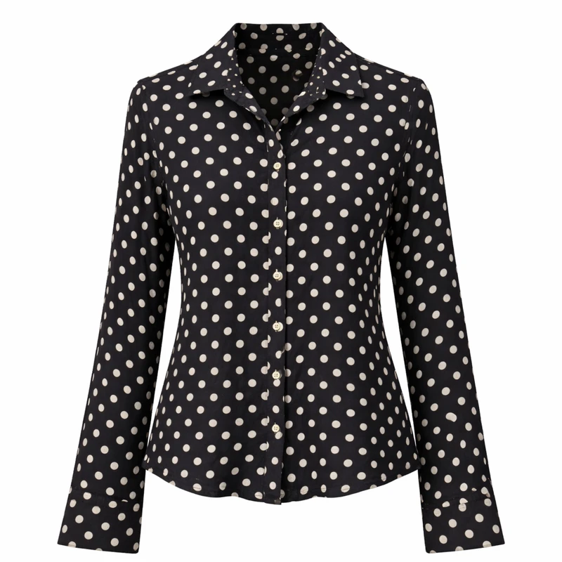 شومیز آستین بلند یقه برگردان زنانه مدل 1047