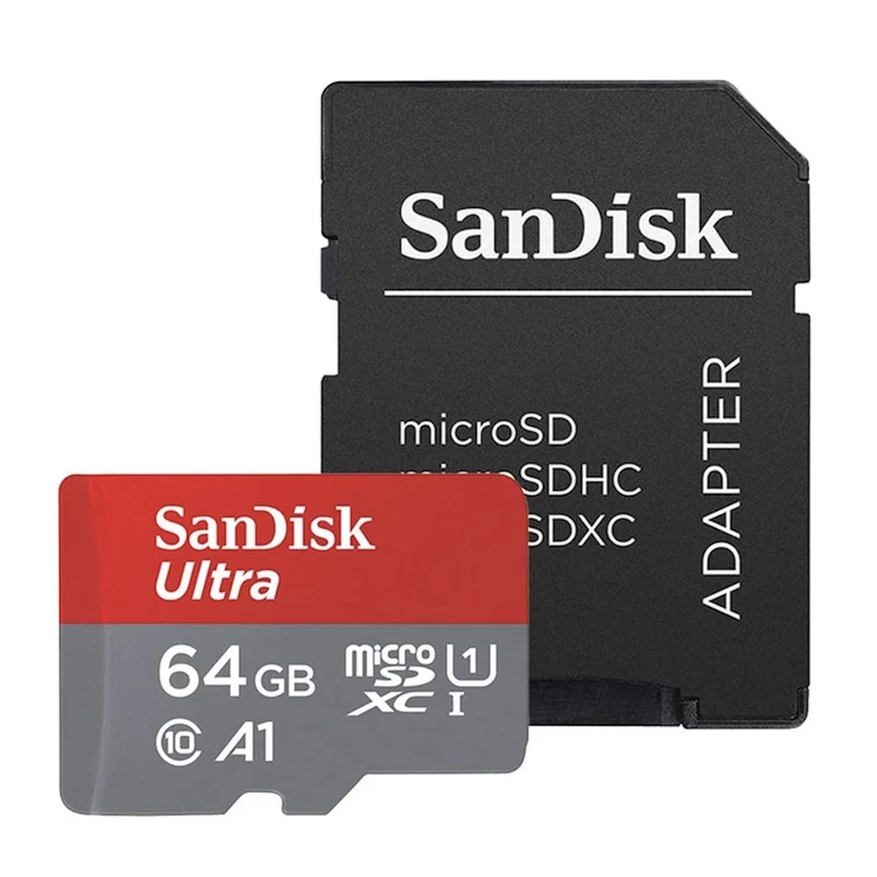 کارت حافظه microSDHC سن دیسک مدل Ultra A1 کلاس 10 استاندارد UHS-I سرعت 100MBps ظرفیت ۶۴ گیگابایت به همراه آداپتور SD