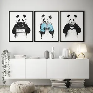 استیکر و تابلو کودک و نوزاد طرح بازیگوشی های پاندا کد T111010 مجموعه 3 عددی