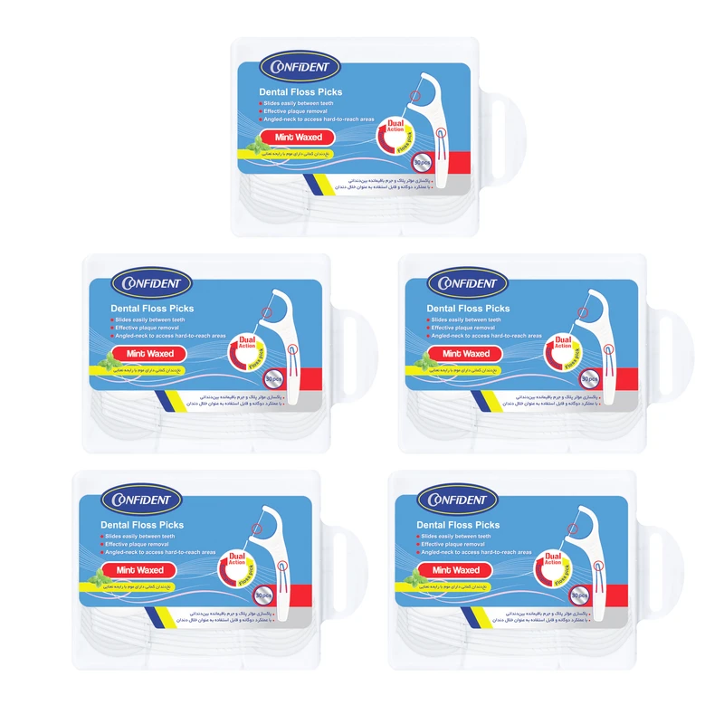 نخ دندان کانفیدنت مدل Floss-30 پنج بسته 30 عددی