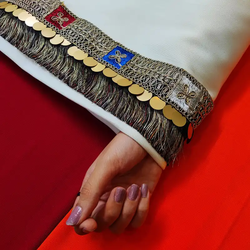 نوار یراق مدل ریشه پولکی رنگی B طول 1متر