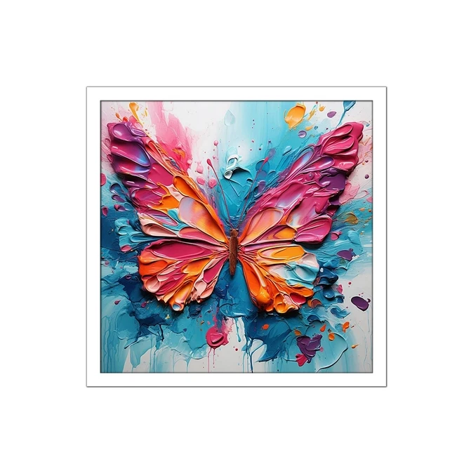 تابلو نوری بکلیت طرح نقاشی رنگ روغن پروانه مدل W-MID-16178