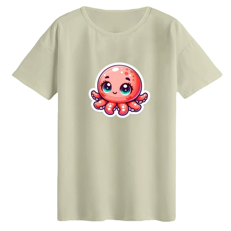 تی‌شرت لانگ آستین کوتاه زنانه مدل هشت پا کارتونی کد01