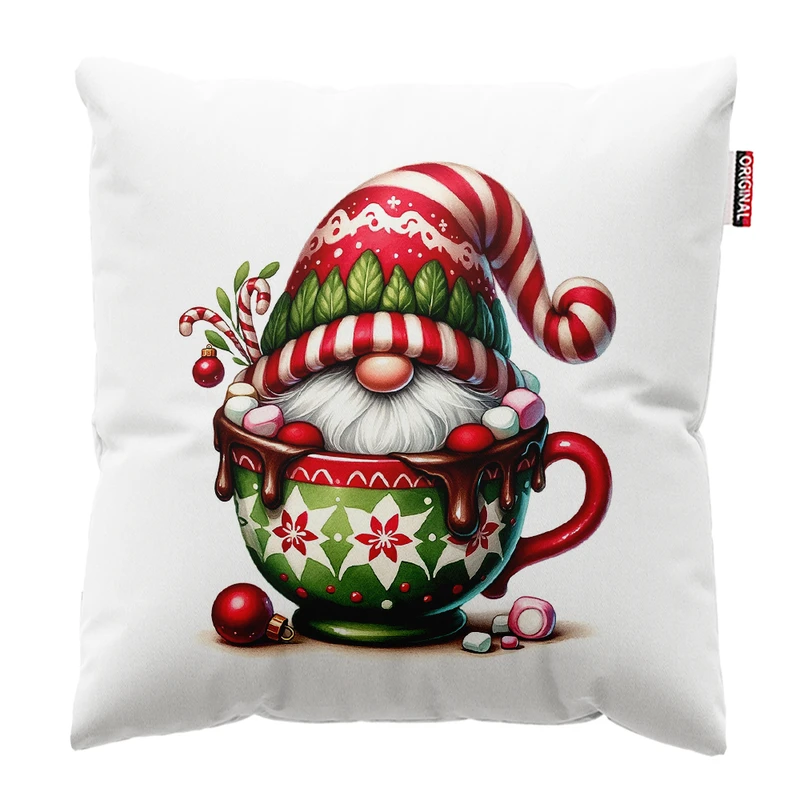 کوسن پاد آفرین مدل کریسمس طرح بابانوئل کاج گوزن آدم برفی کد PK402672 سایز 40*40 سانتی متر